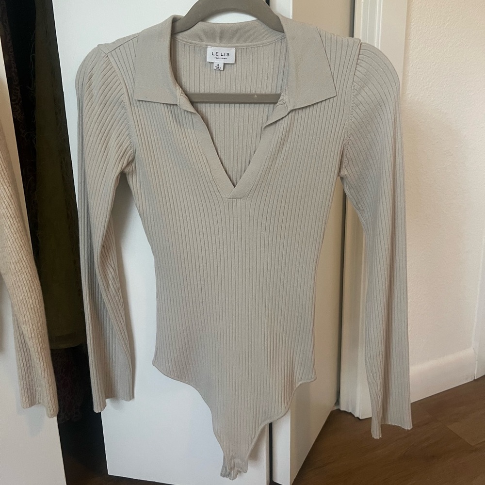 Le Lis Cream Sweater Bodysuit